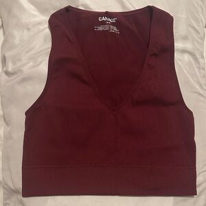 Garage Women's Deep Red V-Neck Tank Top